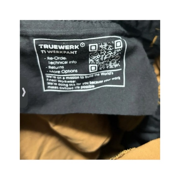 Truewerk T1 Werkpant MENS 38X32 Sand Nylon Spandex Cargo Technical Work Pants - Picture 10 of 14